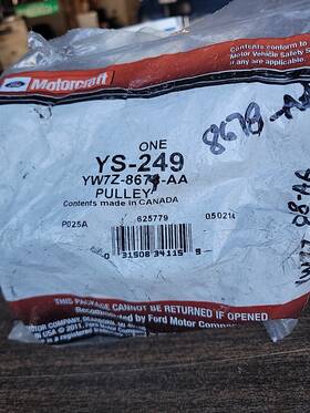 Yw7z-8678-aa Ford Oem New 1999-14 Mercury Left Lower Outer Belt Idler Pulley Assy Yw7z8678aa