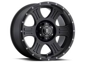 1017858347sb Icon Shield 17x8.5 6x5.5 0mm Offset 4.75in Bs 106.1mm Bore Satin Fits Black