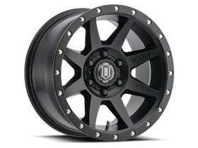 1817857345sb Icon Rebound 17x8.5 5x5 -6mm Offset 4.5in Bs 71.5mm Bore Satin Fits Black Wheel