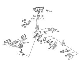 140-332-04-20 Mercedes-benz Genuine Steering Control Arm