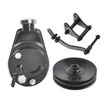 For Sbc Chevy Black Saginaw Power Steering Pump W/ 2 Groove Pulley & Bracket Kit. Fixed Price $126.87.
