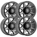 (set Of 4) Icon Alloys Rebound Hd 17X8.5 8X170 +6MM Titanium Wheels Rims. Fixed Price $1347.04.