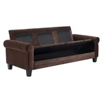 Serta Copenhagen 80" Round Arm Fabric Sofa With Storage Dark Brown. Fixed Price $709.99.
