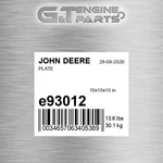 E93012 Plate Fits John Deere (surplus Open Box). Fixed Price $144.55.