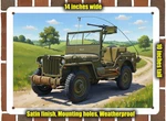 Metal Sign 1947 Willys CJ-2A Military Jeeps Oil Painting 14X10. Fixed Price $29.95.