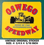 Oswego Speedway Home Of The Supermodifieds- Vintage Original Decal Sticker. Fixed Price $8.73.