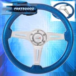 Metallic Blue Wood Aluminum Center Deep Dish 3 Spoke Type-r Steering Wheel. Fixed Price $47.99.