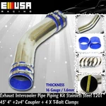 Stainless Steel 45 4" Od Piping Pipe+ 2XCOUPLER+ 4XSS T-bolt Combo. Fixed Price $52.61.