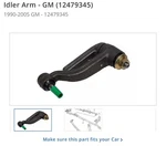 New Oem Idler Arm Gm (12479345) 1990-2005 Astro Safari. Fixed Price $240.00.